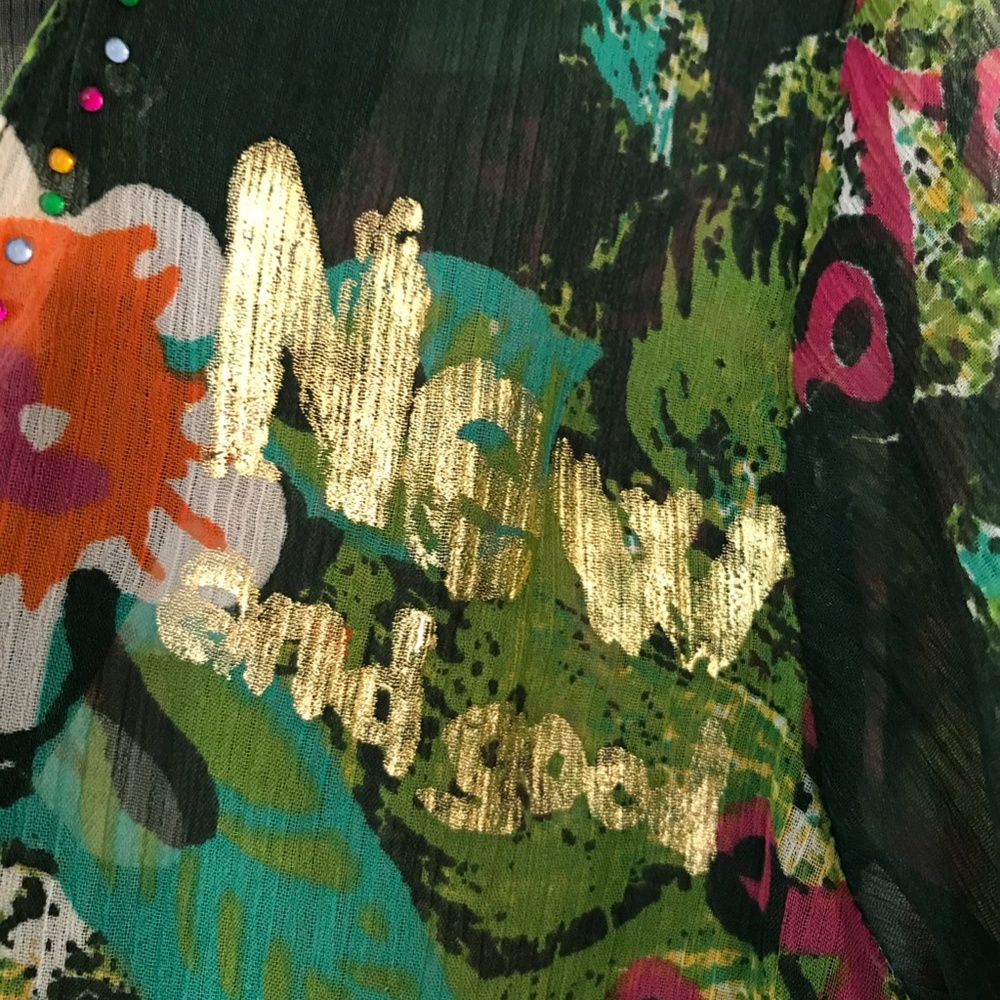 NWT Multi-color Desigual Floral Blouse - Picture 2 of 13